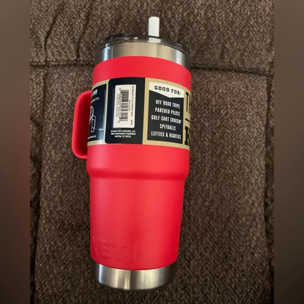 YETI Rambler 25 oz Tumbler with Handle and Straw Lid, Travel Mug. Brand New - Picture 6 of 11
